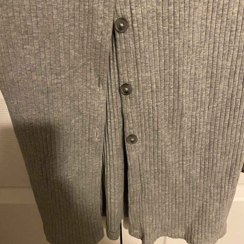 Gap gray dress size M buttons front down knit cardigan straight dress sleevelees - Picture 2 of 5